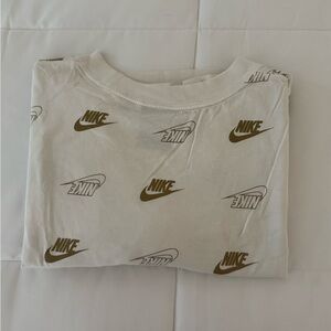 Nike White Tee with Gold Accents
